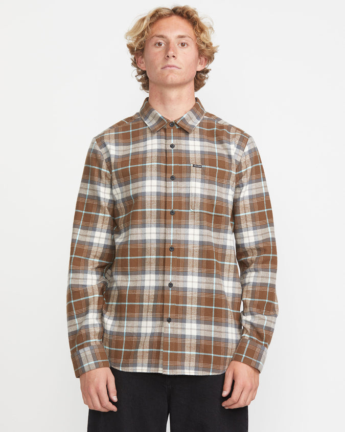 Caden Plaid Long Sleeve Shirt - Dark Earth