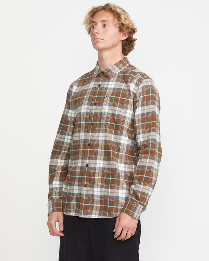 Caden Plaid Long Sleeve Shirt - Dark Earth