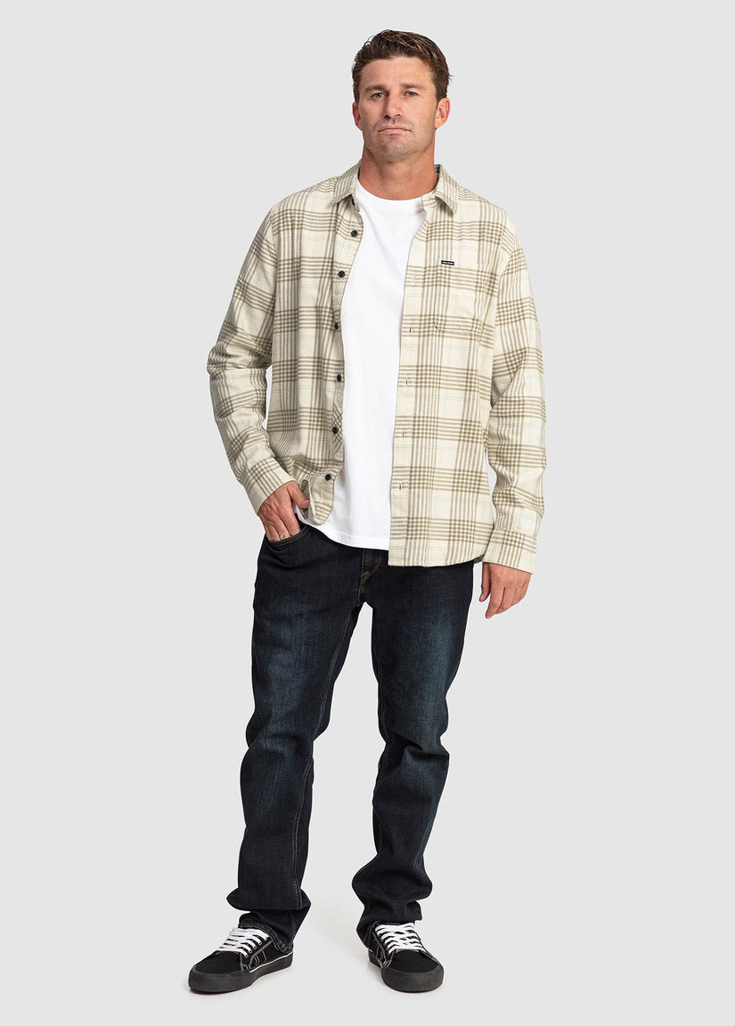 Caden Plaid Long Sleeve Shirt - Dirty White