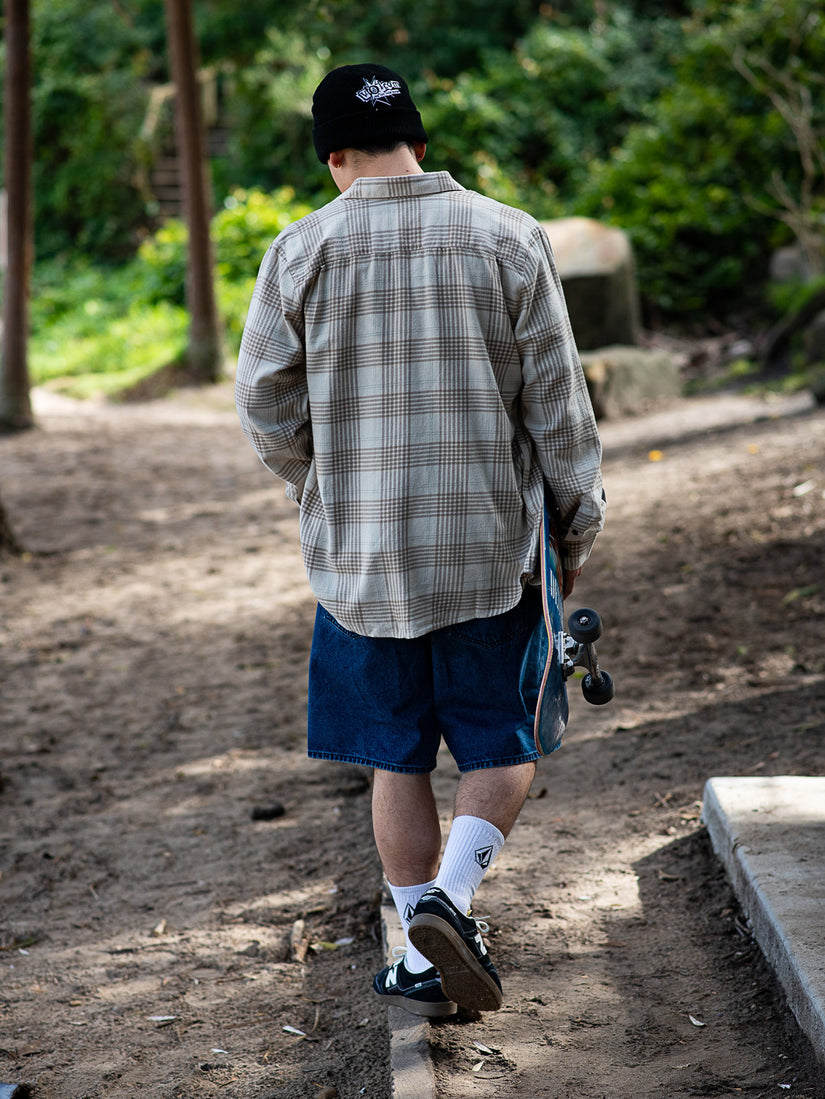 Caden Plaid Long Sleeve Shirt - Dirty White