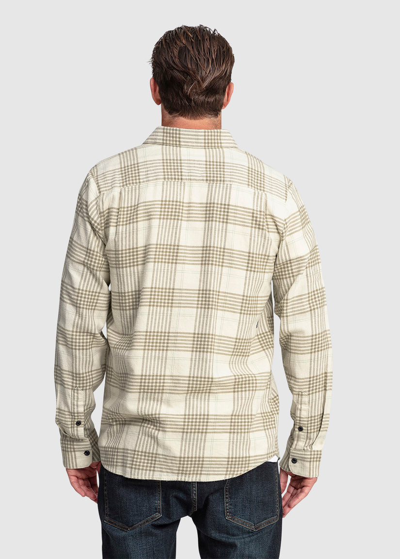 Caden Plaid Long Sleeve Shirt - Dirty White