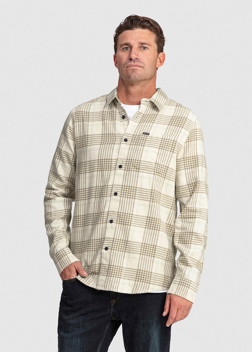 Caden Plaid Long Sleeve Shirt - Dirty White