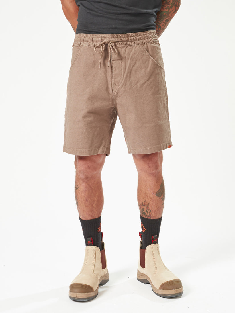 Volcom Workwear Caliper Elastic Waist Short 17" -  Brindle