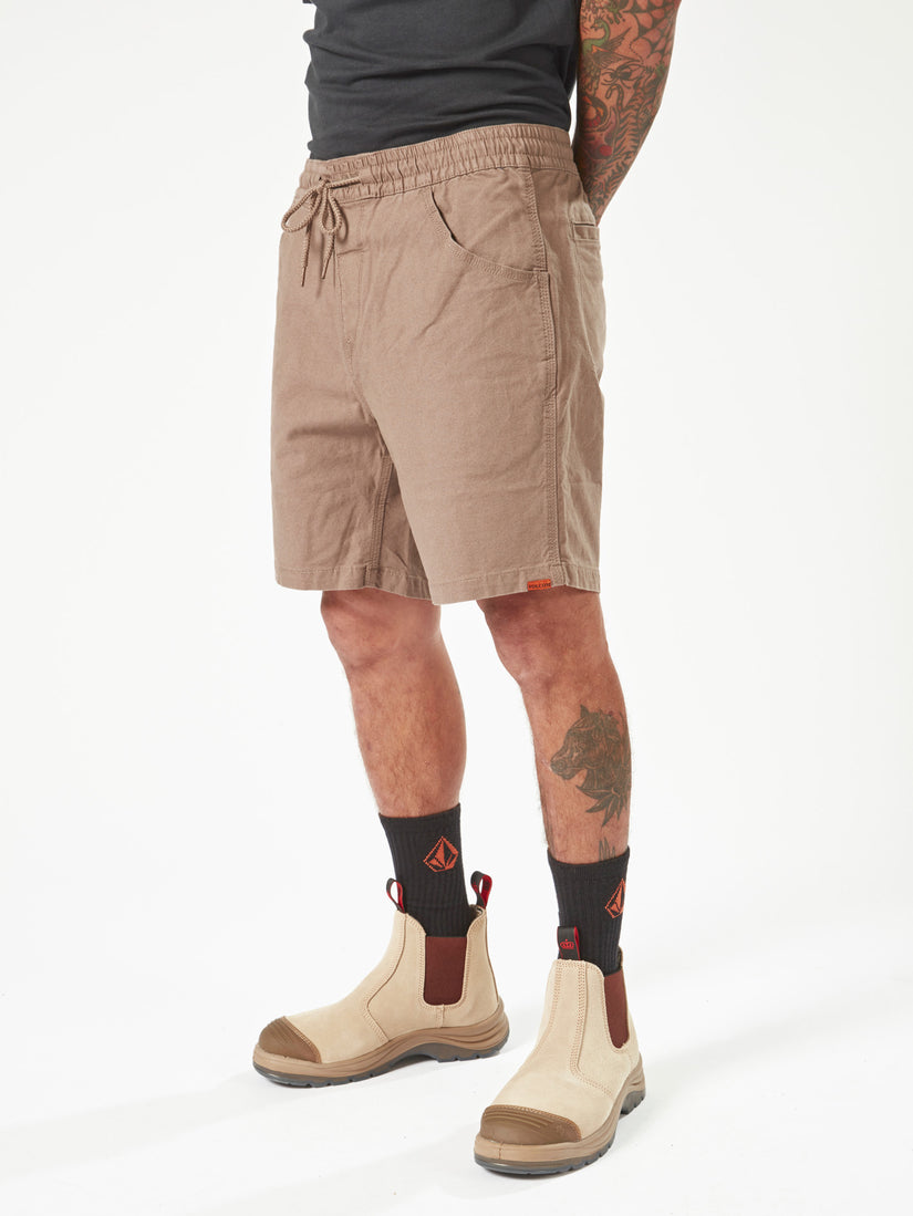 Volcom Workwear Caliper Elastic Waist Short 17" -  Brindle
