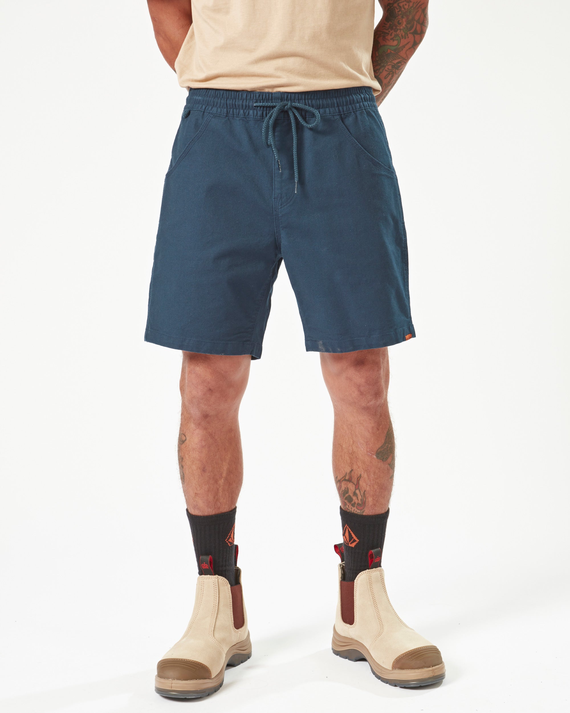 Mens Volcom Workwear Caliper Elastic Waist Short 17"