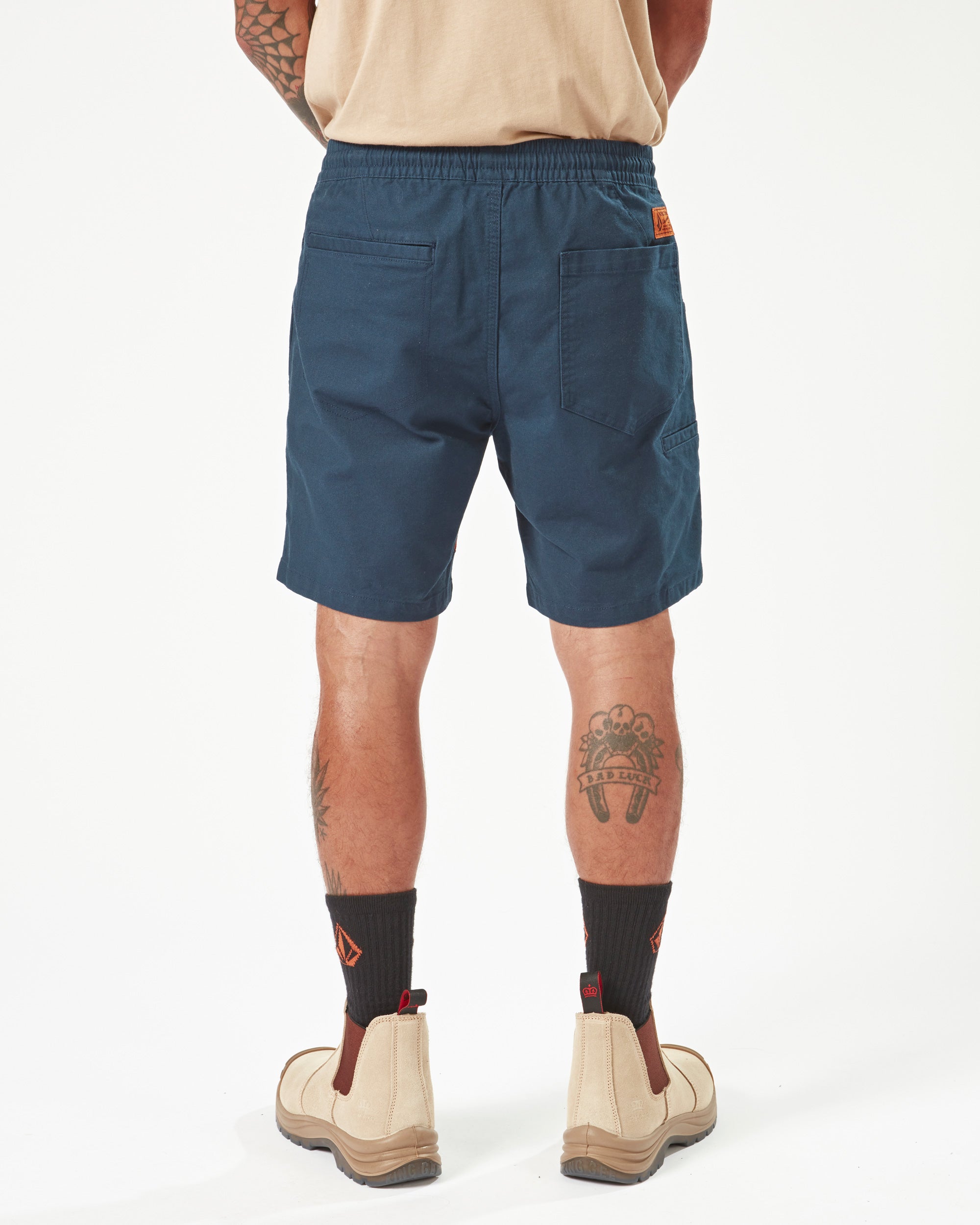 Mens Volcom Workwear Caliper Elastic Waist Short 17"