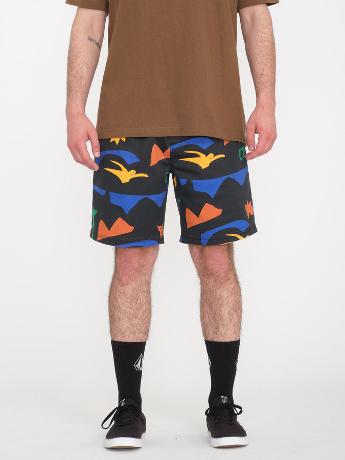 Featured Artist Arthur Longo Elastic Waist Short 18" - Black