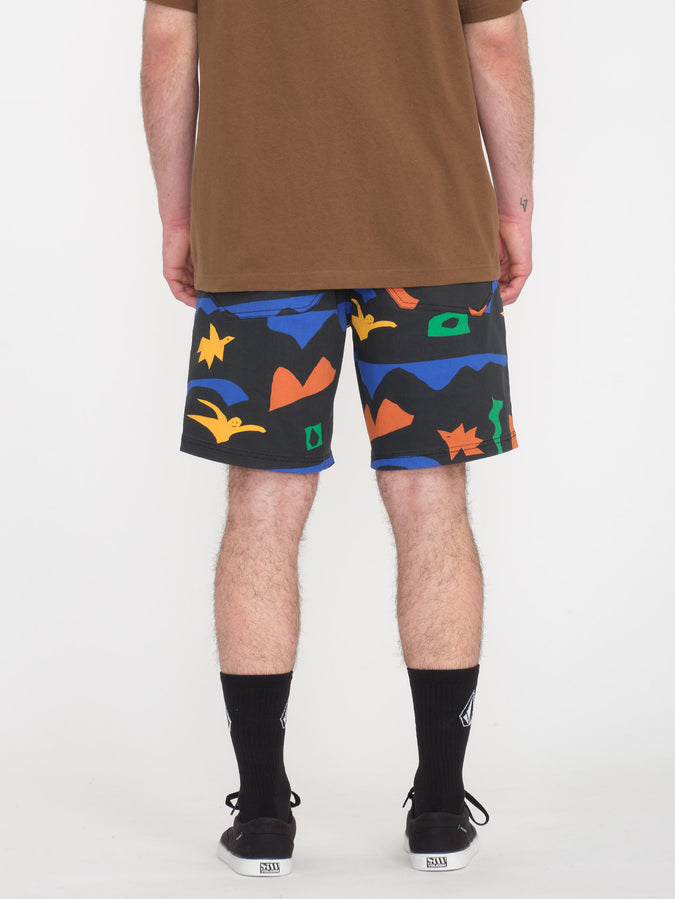 Featured Artist Arthur Longo Elastic Waist Short 18" - Black