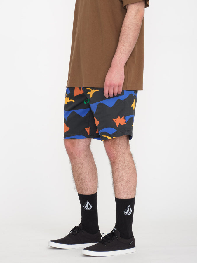Featured Artist Arthur Longo Elastic Waist Short 18" - Black