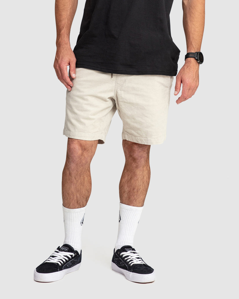 Frickin Elastic Waist Cord Shorts - Stone