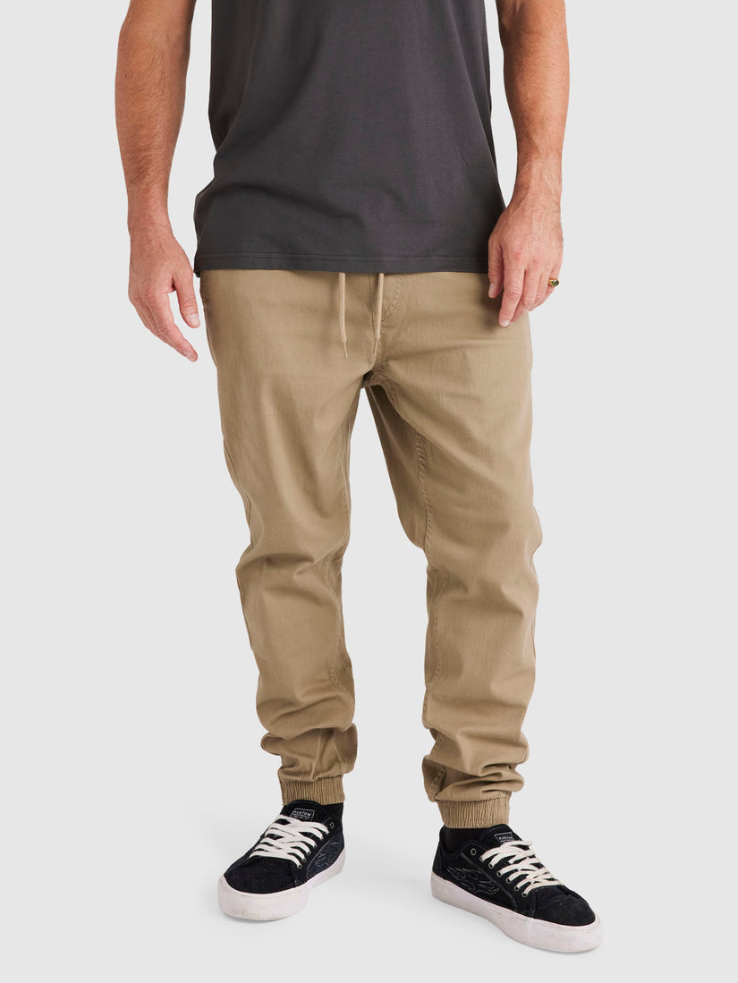 Road Trip Elastic Waist Pant - Khaki