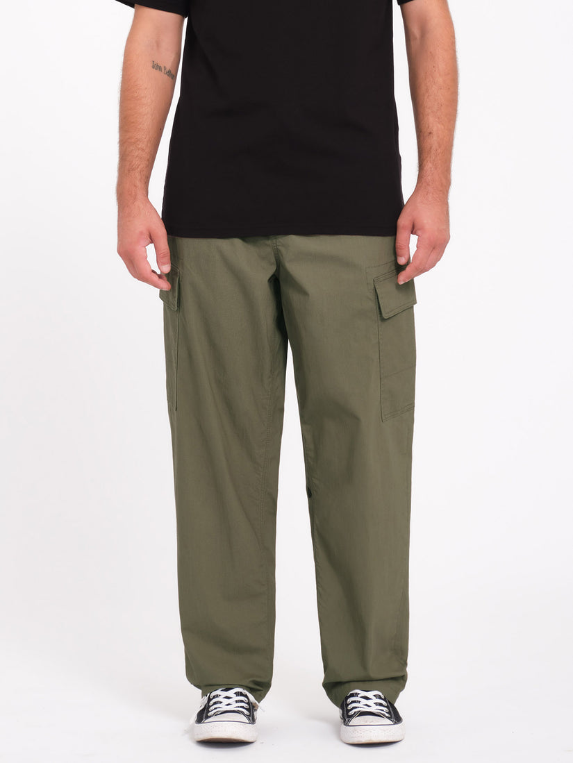 Billow Tapered Elastic Waist Cargo Pant - Wintermoss