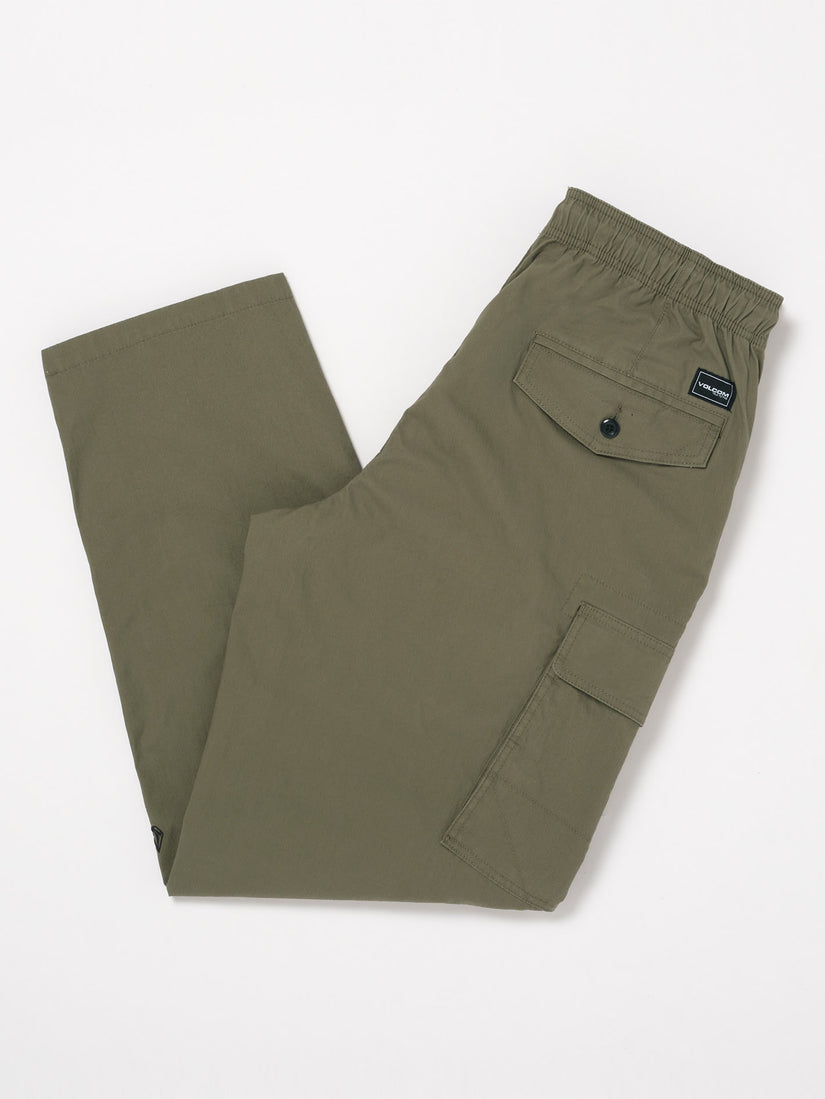Billow Tapered Elastic Waist Cargo Pant - Wintermoss