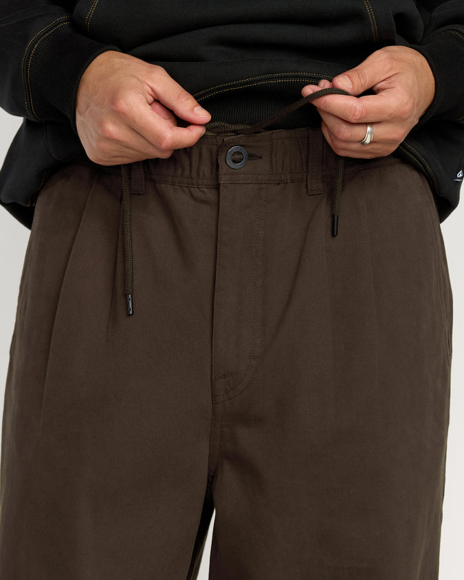 Chillow Pleat Elastic Waist Pant - Cacao