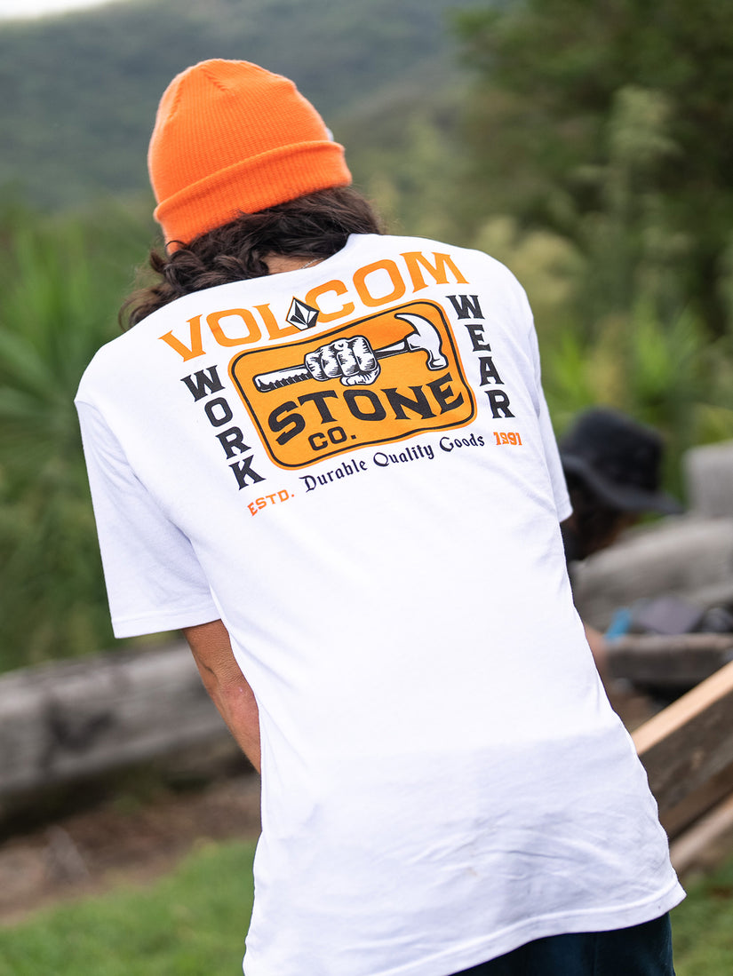 Volcom Workwear Nailed Short Sleeve T-Shirt - White