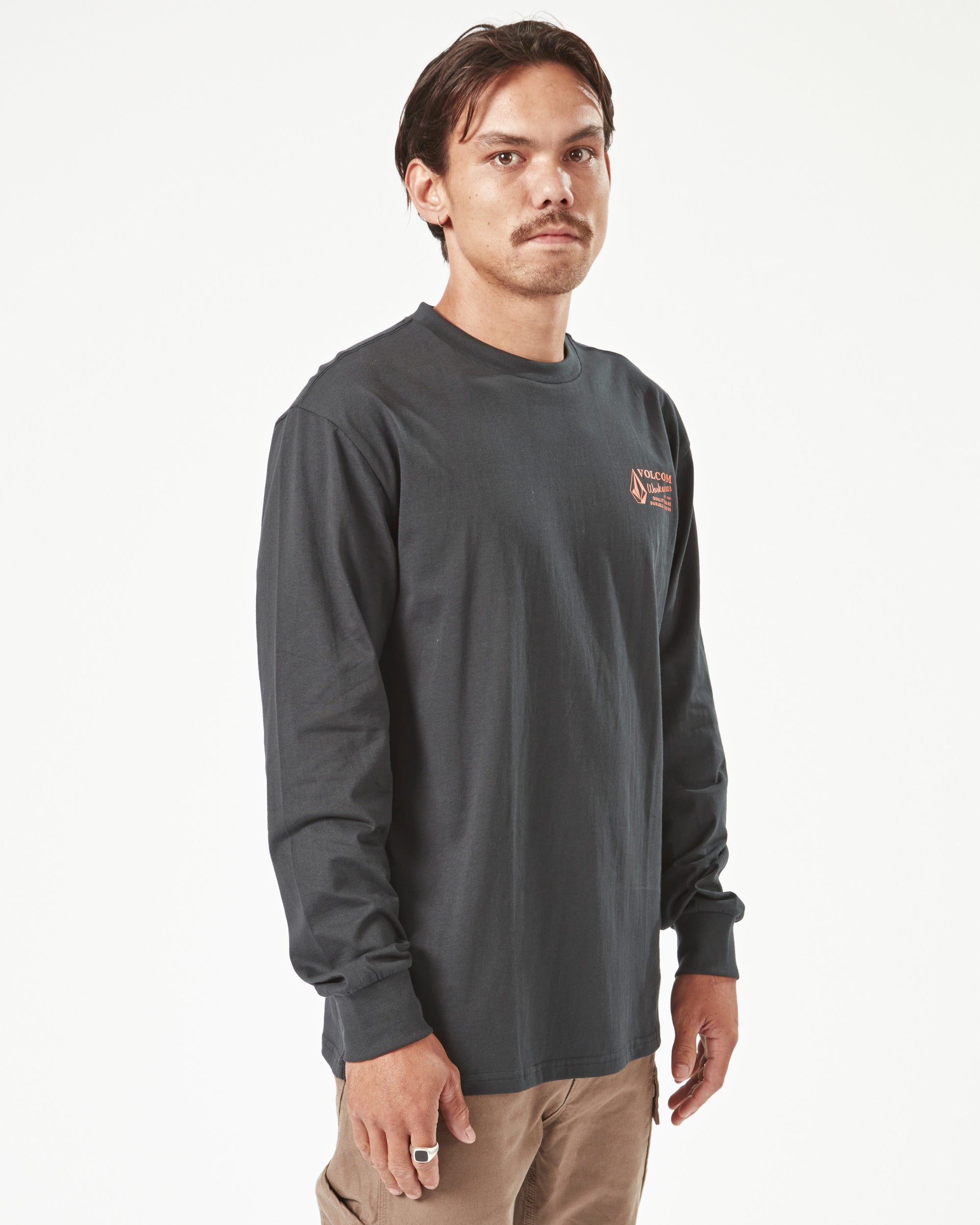 Mens Volcom Workwear Long Sleeve Tee