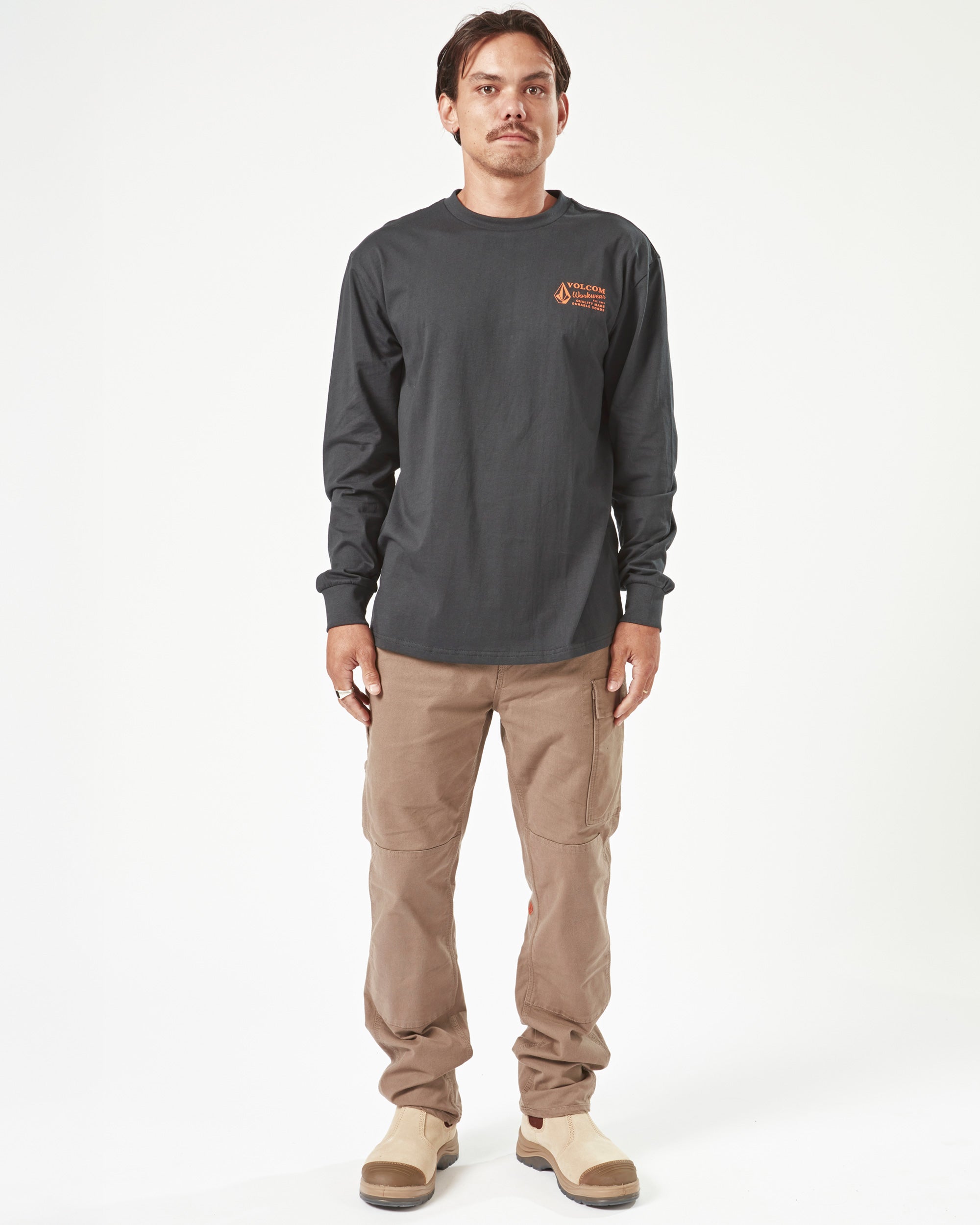 Mens Volcom Workwear Long Sleeve Tee