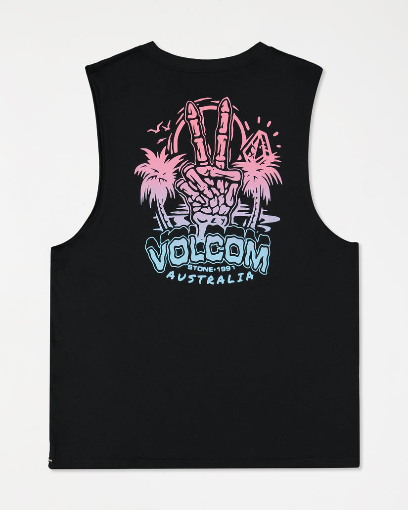 Peace Out Muscle Top - Black