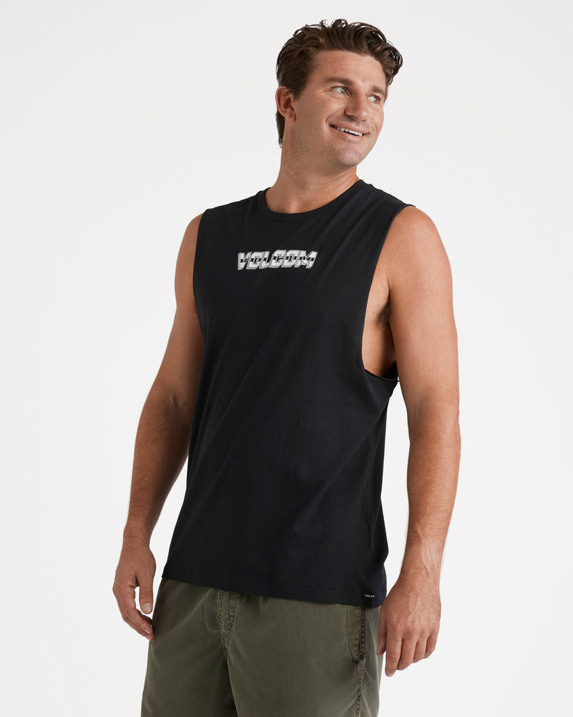 Double Fang Muscle Top - Black