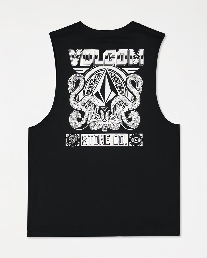 Double Fang Muscle Top - Black