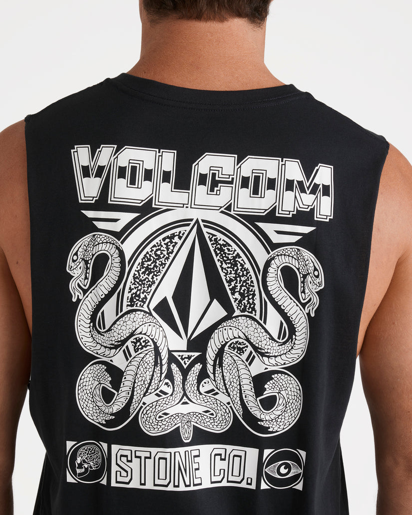 Double Fang Muscle Top - Black