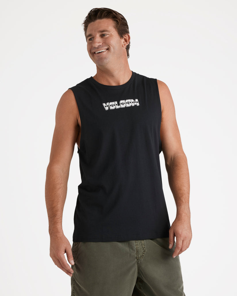 Double Fang Muscle Top - Black