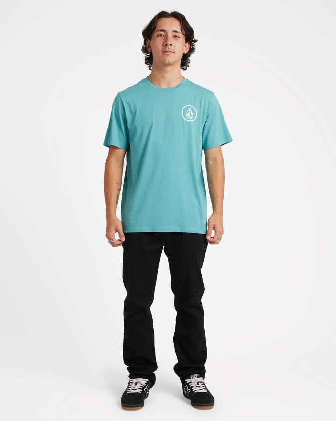 Mini Circle Stone Short Sleeve Tee - Steel Blue