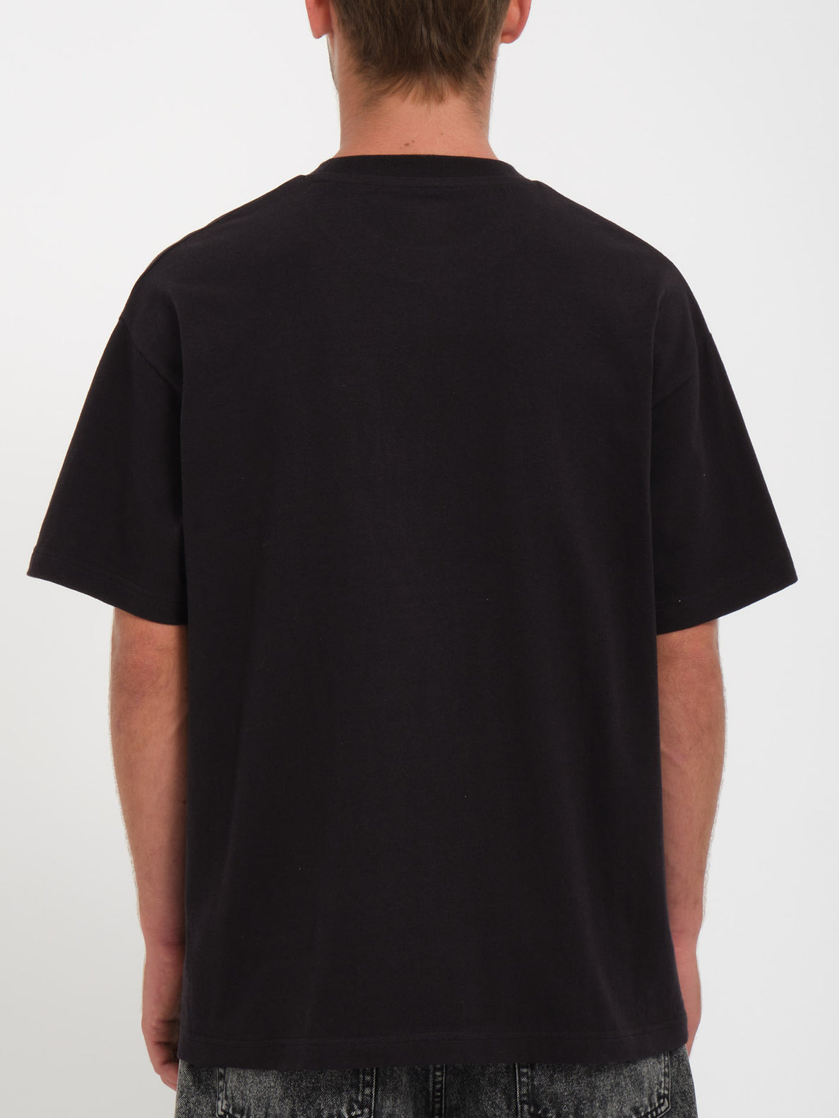Ripple Stone Loose Short Sleeve Tee Shirt - Black