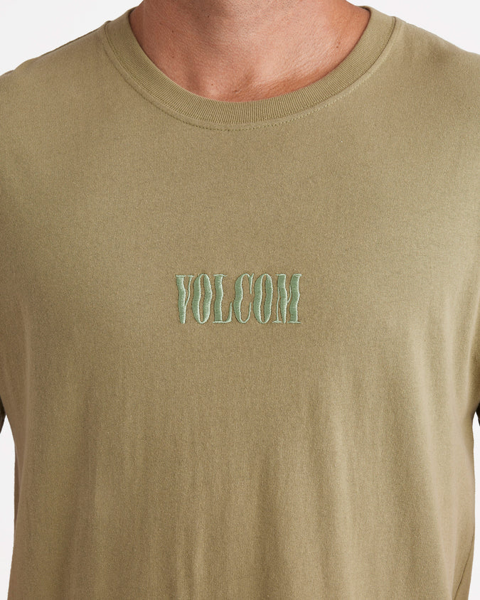 Ripple Stone Loose Short Sleeve Tee - Green tea