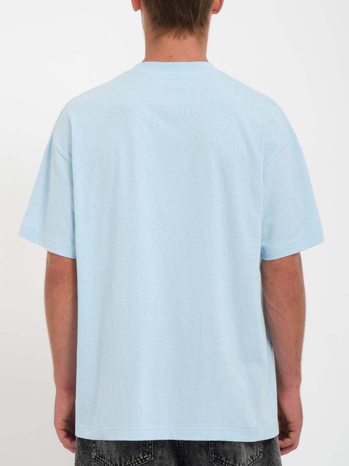 Ripple Stone Loose Short Sleeve Tee Shirt - Misty Blue