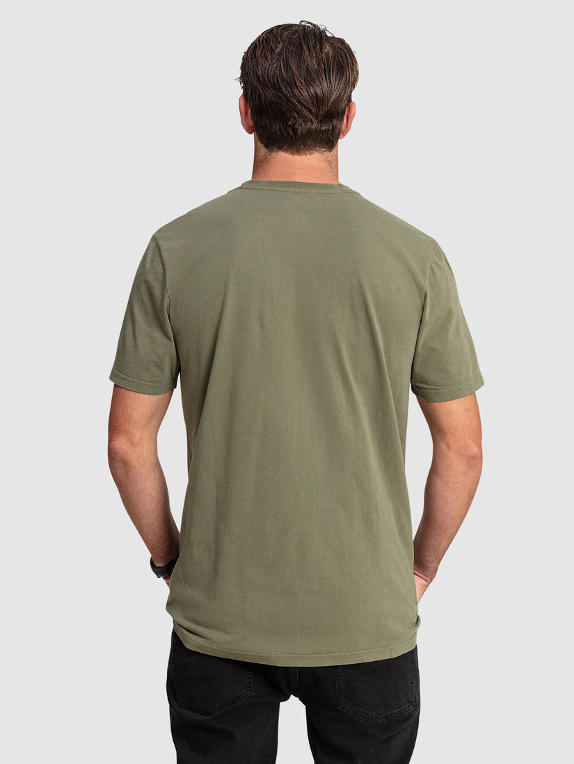 Aus Wash Short Sleeve Tee - Army Green Combo