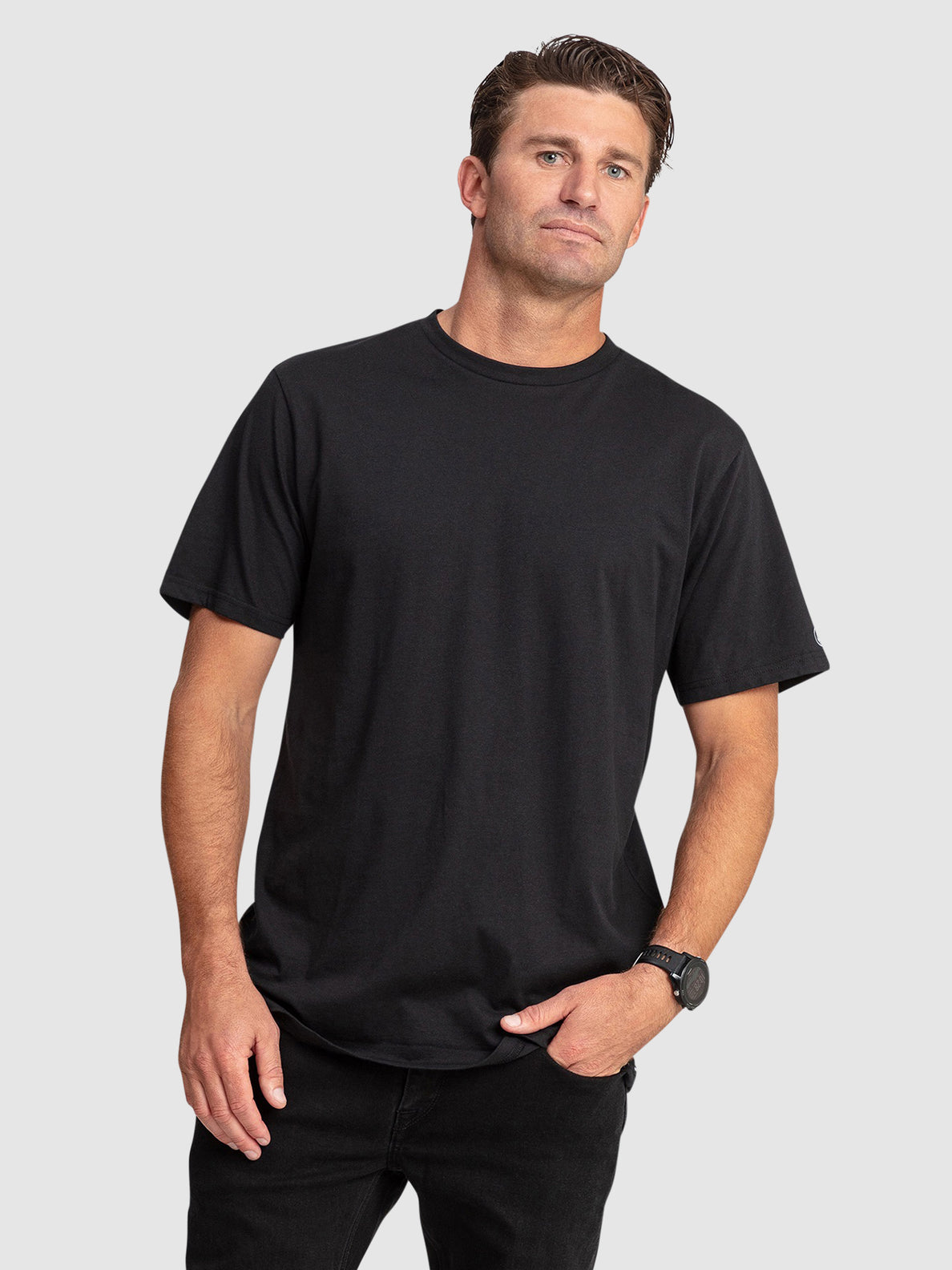 Aus Solid Short Sleeve T-Shirt - Black
