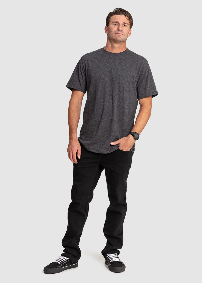 Aus Solid Short Sleeve Tee - Charcoal Heather