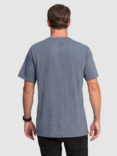 Aus Solid Short Sleeve Tee Shirt - Smokey Blue