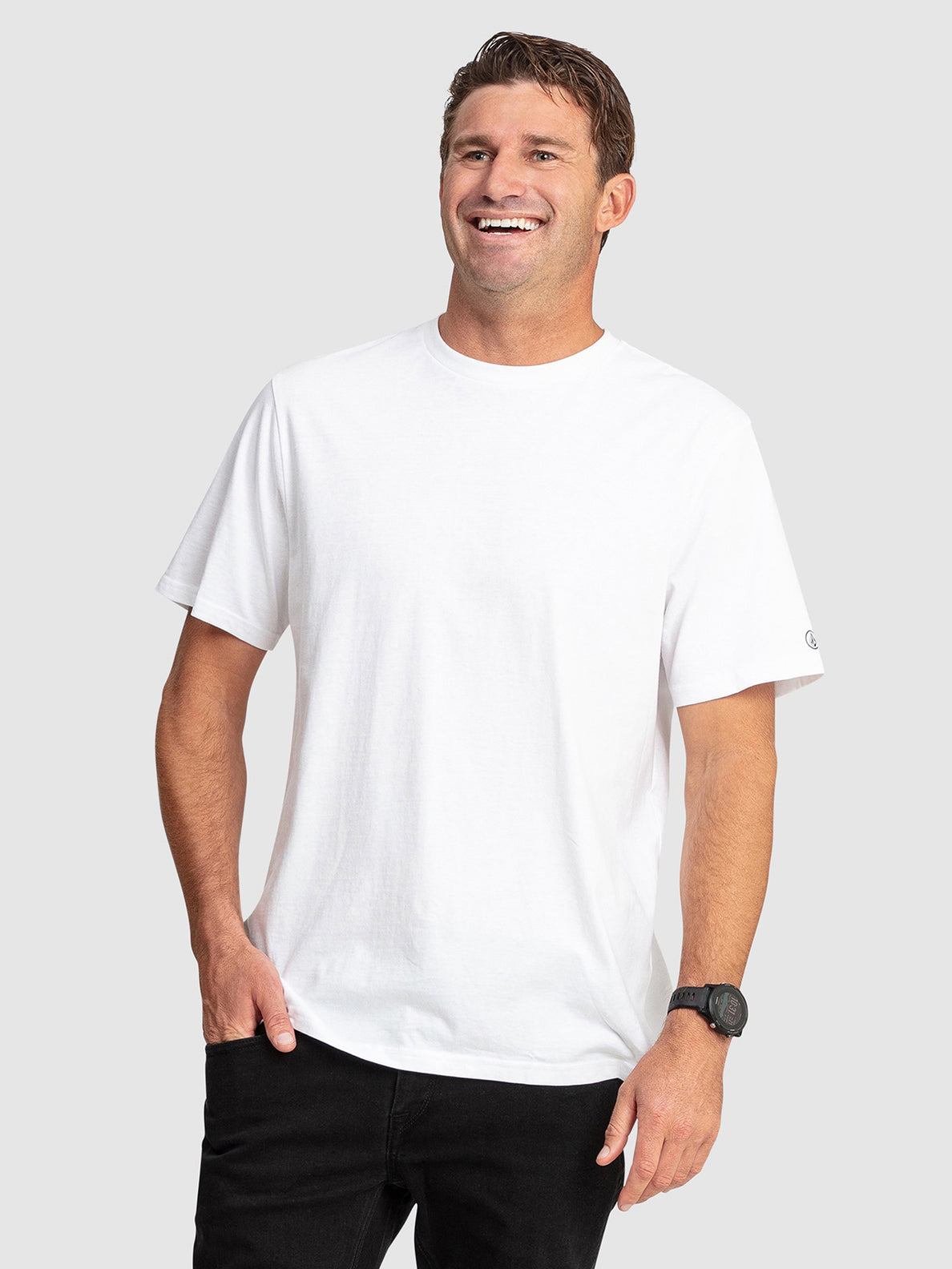 Aus Solid Short Sleeve Tee Shirt - White