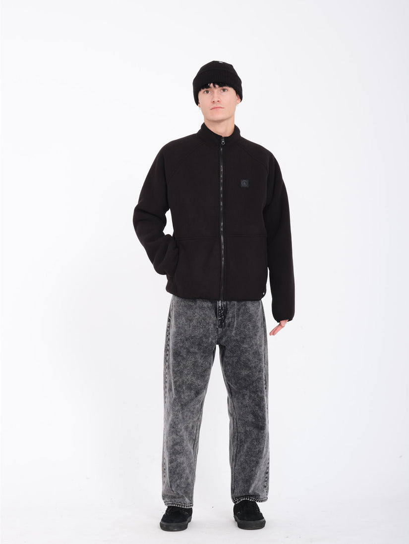 Runtime Grid Zip Fleece - Black