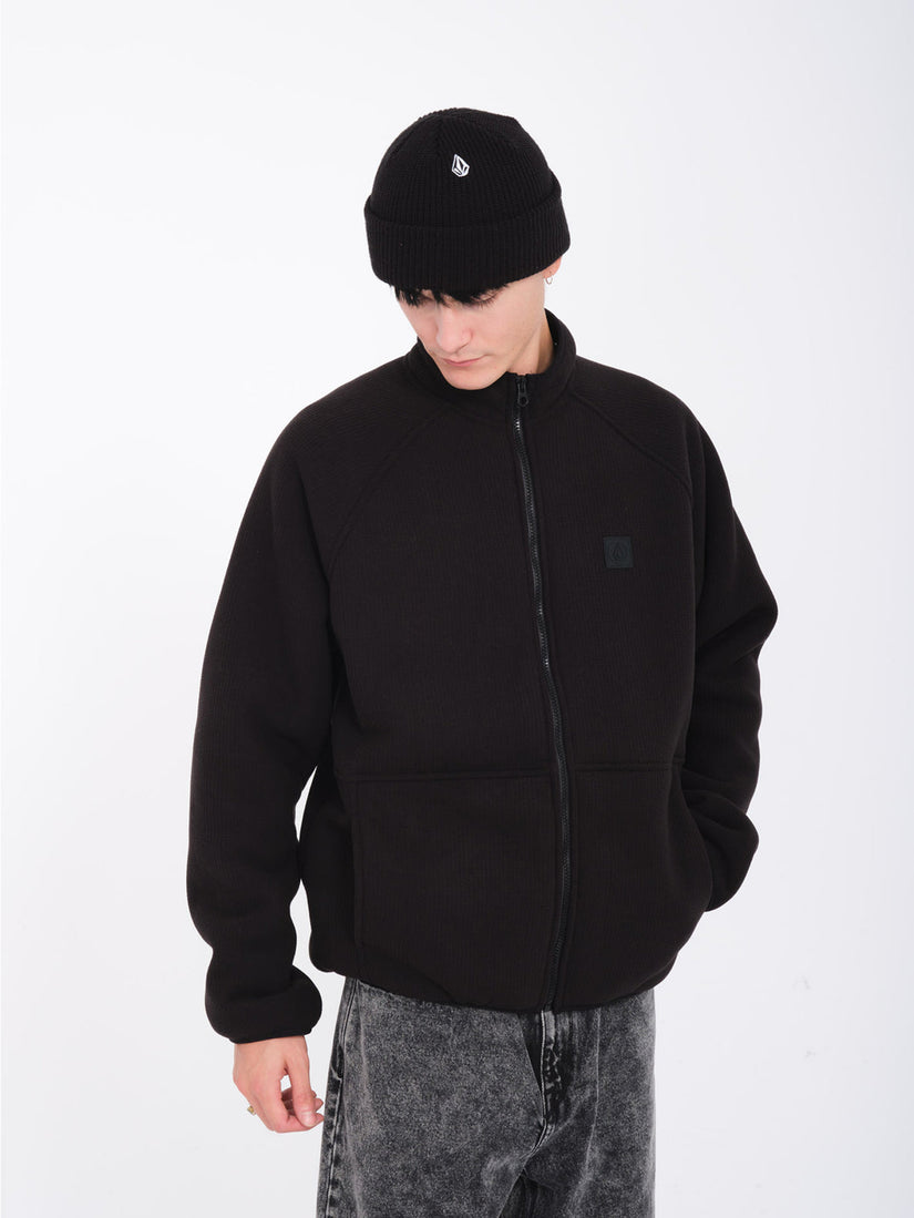 Runtime Grid Zip Fleece - Black