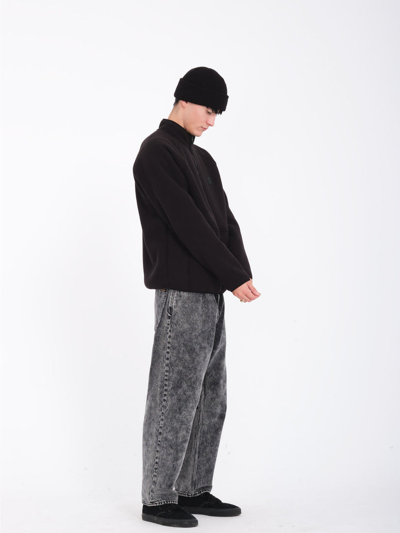 Runtime Grid Zip Fleece - Black