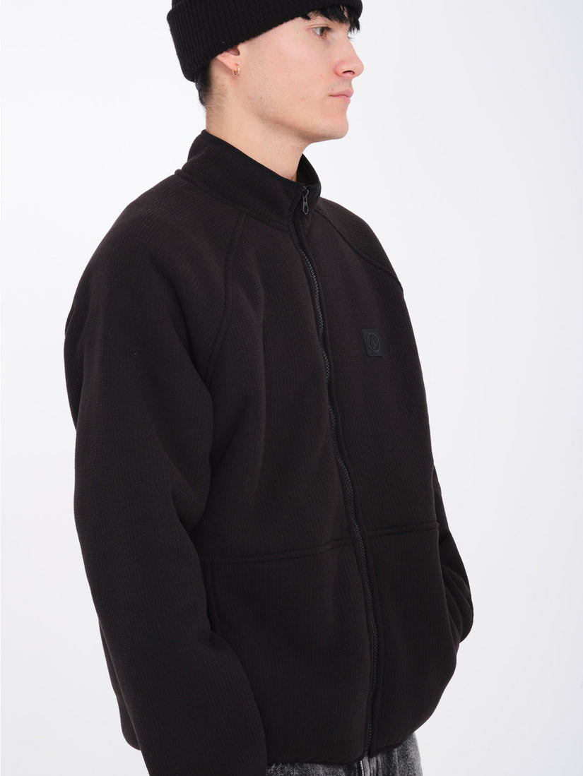 Runtime Grid Zip Fleece - Black
