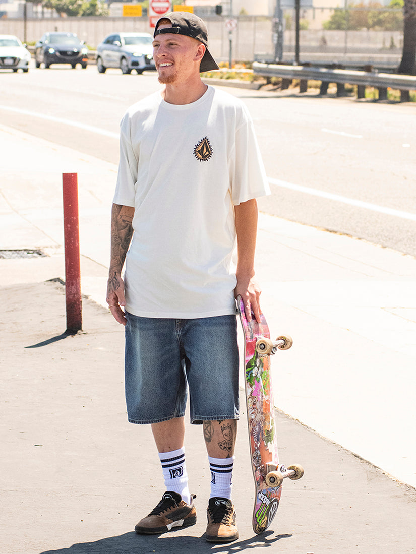 Flamed Short Sleeve Tee - Off White
