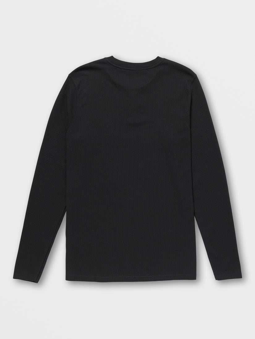 Russel Thermal Long Sleeve Tee - Henley Black