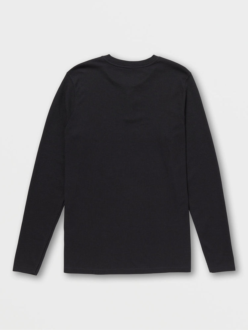 Russel Thermal Long Sleeve Tee - Henley Black