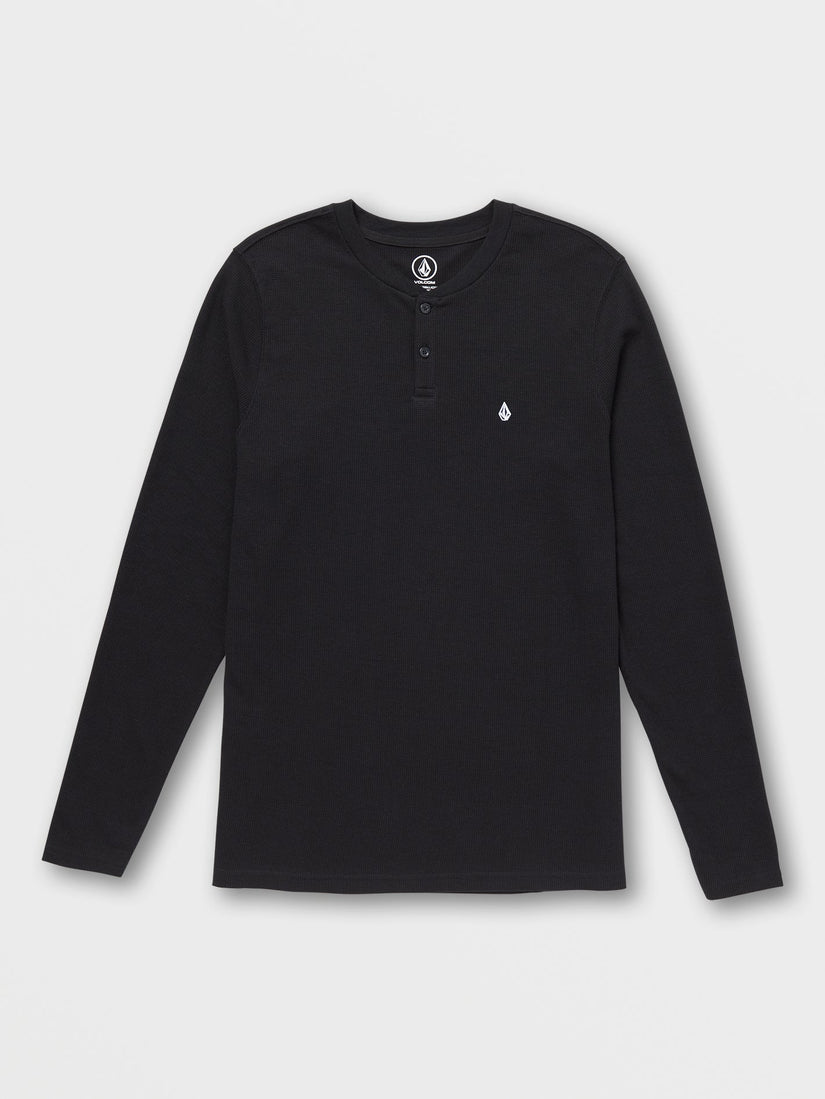 Russel Thermal Long Sleeve Tee - Henley Black