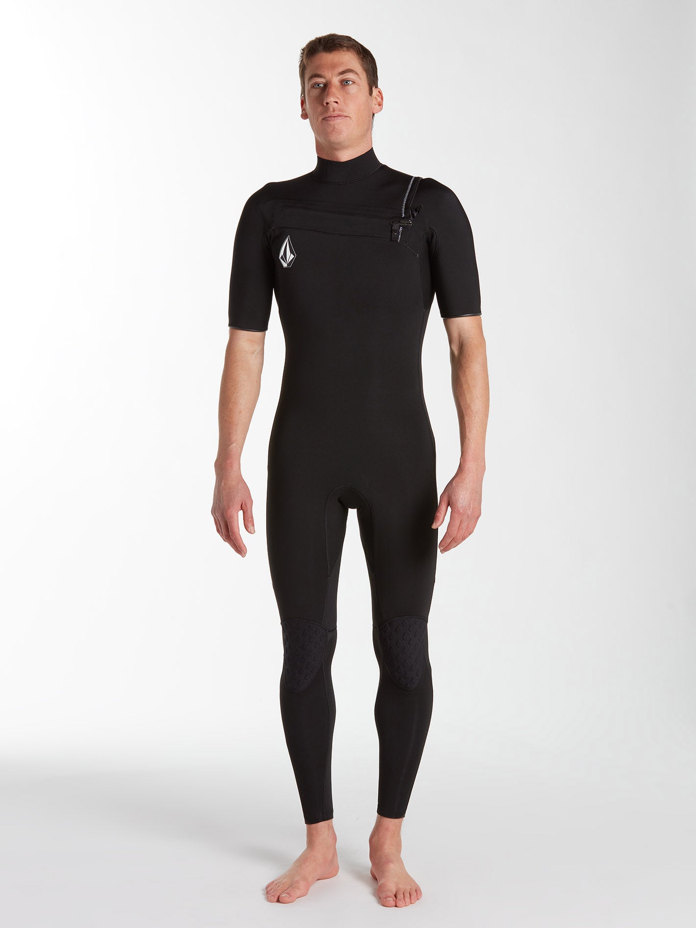 Modulator 2/2MM Short Arm Chest Zip Wetsuit - Black | Volcom