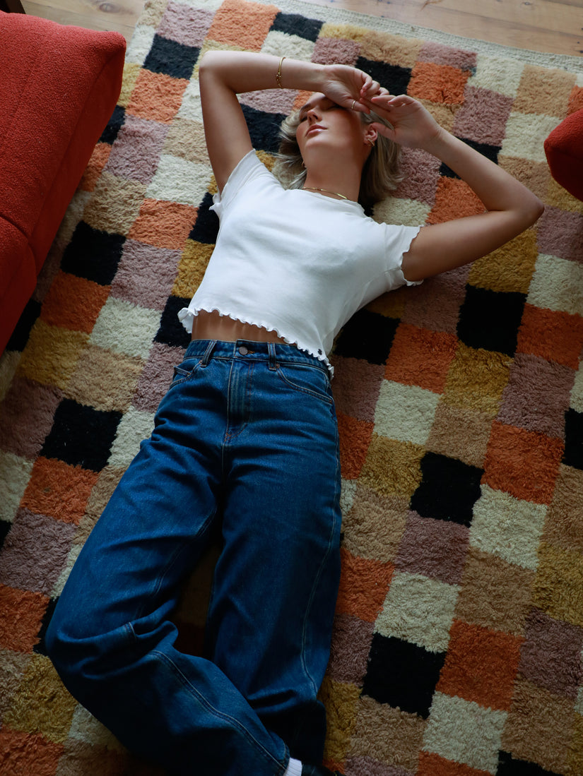 Stoned Boyfriend Hirise Jeans - Indigo Ridge Wash