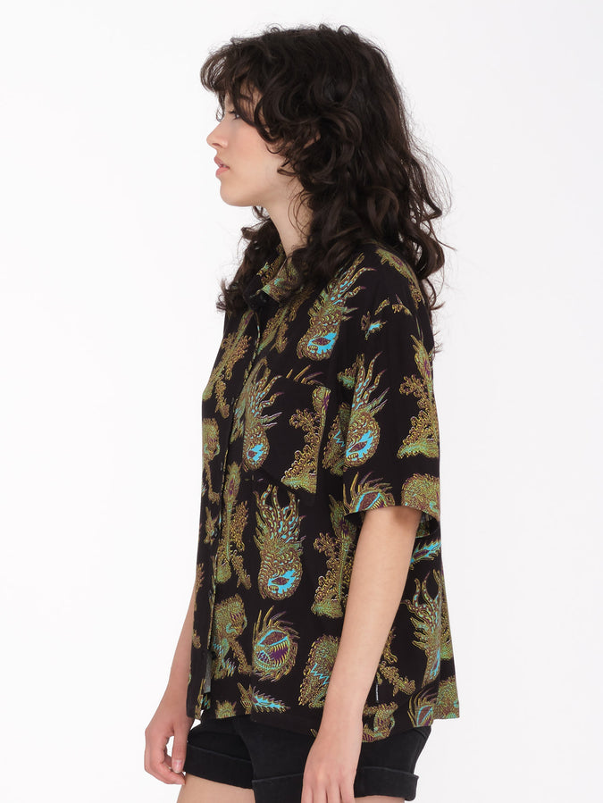Featured Artist Tetsunori Woven Short Sleeve Shirt - Black