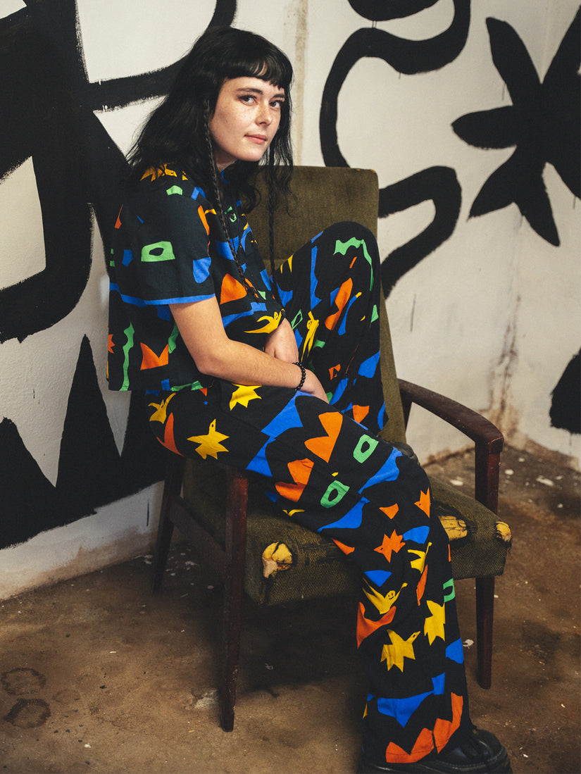 Featured Artist Arthur Longo Elastic Waist Pant - Black