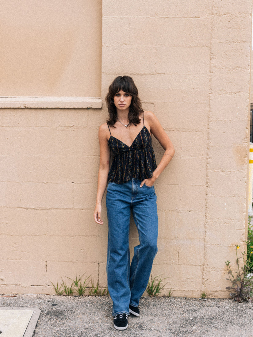Stoned Boyfriend Hirise Jeans - Indigo Ridge Wash