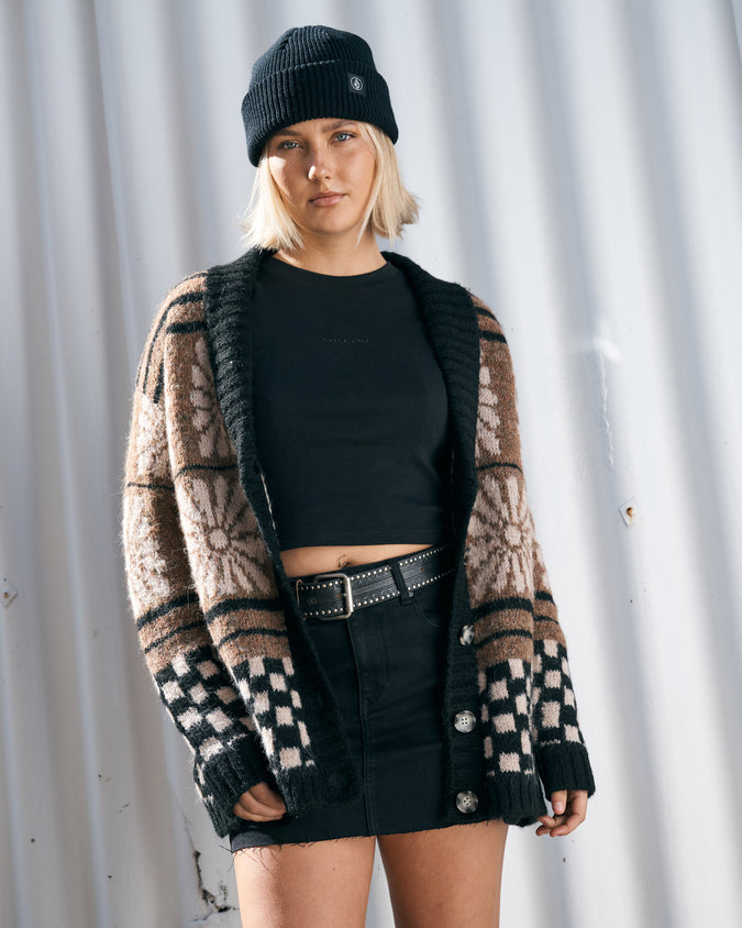 Rent Free Cardigan - Vintage Brown