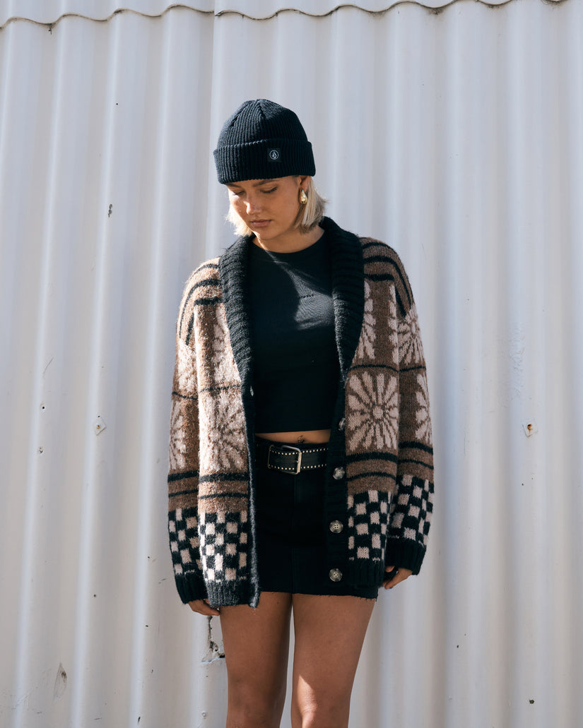 Rent Free Cardigan - Vintage Brown